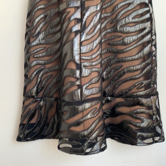 NWT Michael Kors Faux Leather Appliquéd Mesh Dress - Picture 9 of 11